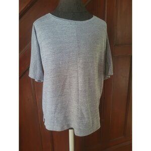 Talbots Petite Heather Gray Short Sleeve Knit Top Size L/P